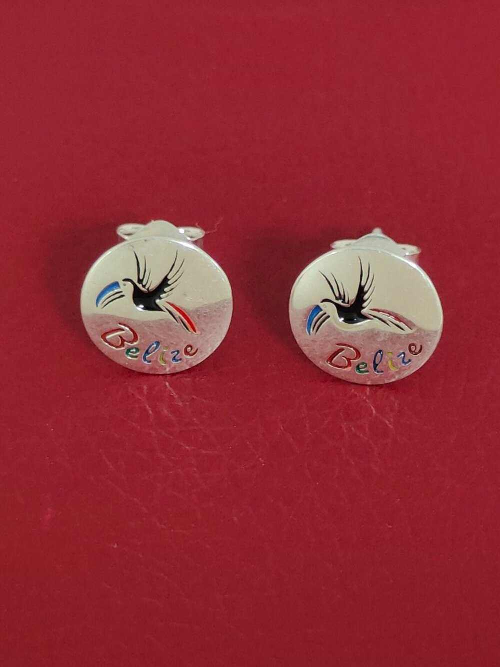 Belize Country Exclusive Toucan Logo Stud Earrings Women Jewelry 925 Silver
